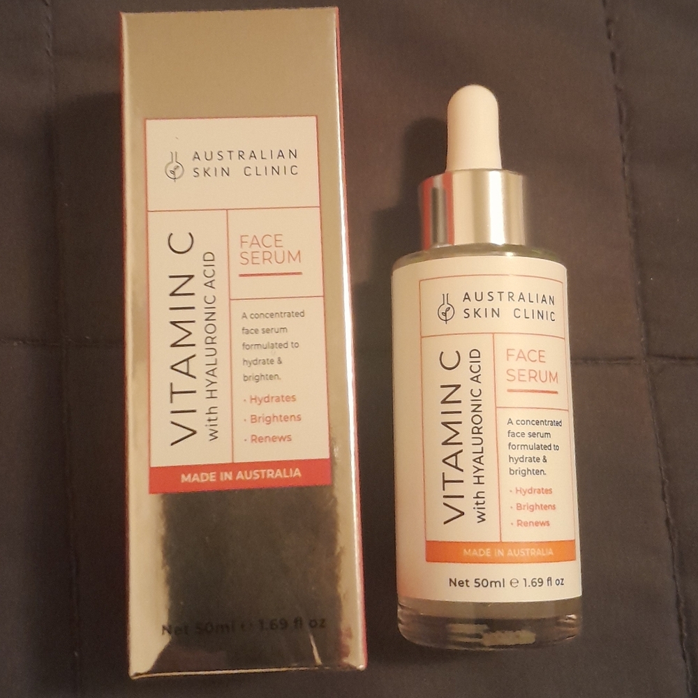Australian Skin Clinic Vitamin C Hyaluronic Acid Face Serum 1.69 Oz.